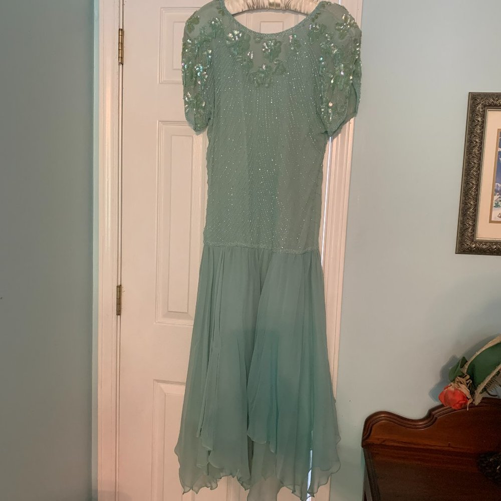 Exquisite beaded Oleg Cassini Vintage Evening Gown